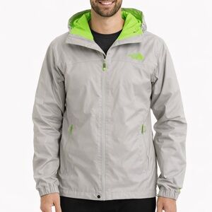 The North Face Gray and Neon Green Windbreaker